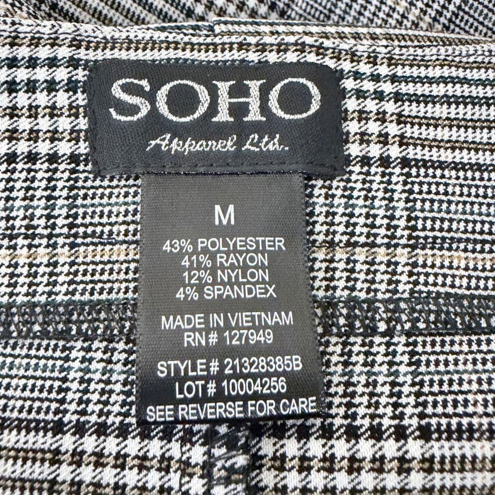 SOHO Apparel Ltd Skirt Womens Medium Gray Plaid Snap Button Midi Pencil Skirt - Picture 6 of 10